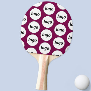 Logo-Geschäftsmodell Werbezeitschrift Rosa Tischtennis Schläger