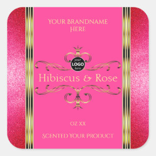 Logo Girly Pink Gold Produit Étiquette Parties sci