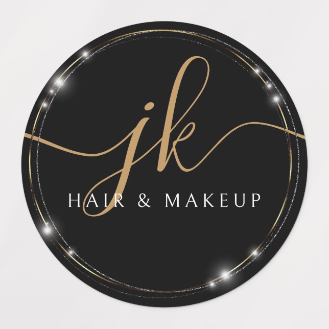 Logo-Glam-Logo für Monogramm wasserdicht Etiketten (Design 1)