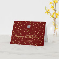 Logo Glitzer Gold Confetti Burgundy Happy Birthday