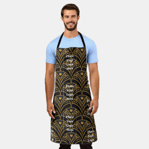 Logo Gold Black Art Geometrie Muster personalisier Schürze
