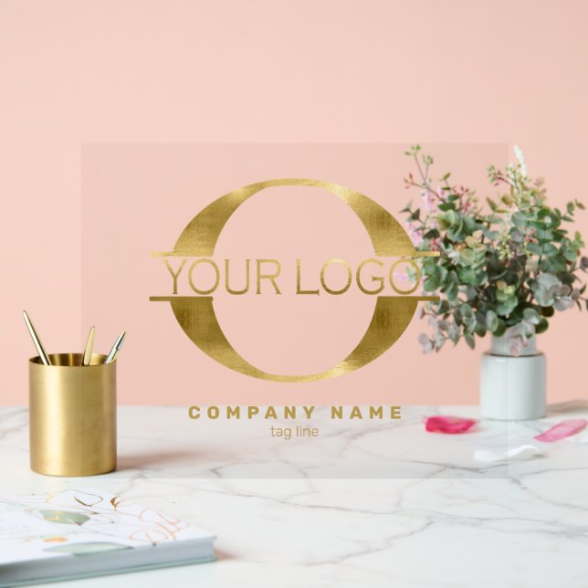 Logo Gold Foil/Bk ID810 Acrylschild (Hochzeit)