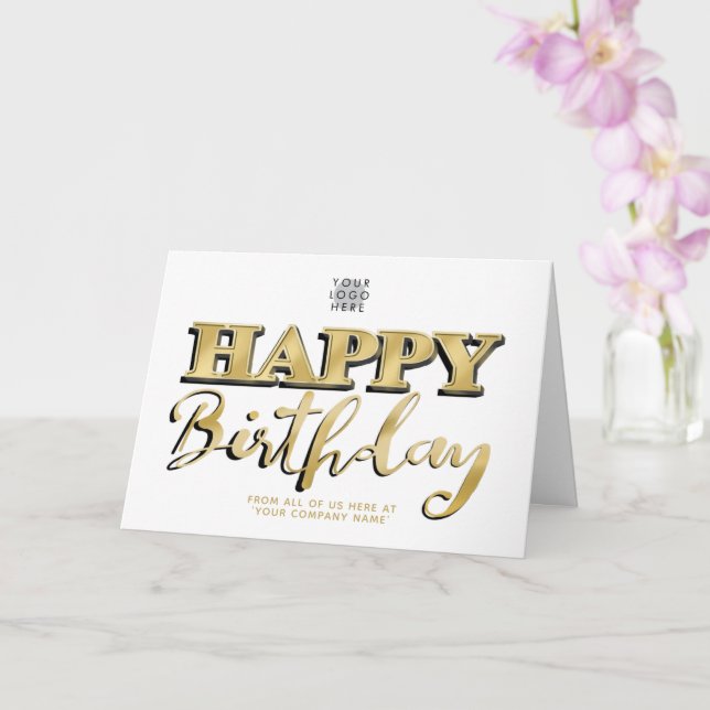 Logo Gold Letting Business Geburtstag White Karte (Orchidee)
