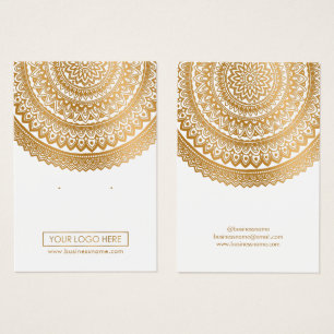 Logo Gold Mandala White Arrière - plan Earring Car