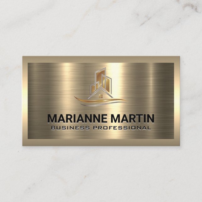 Logo Gold Real Estate | Carte de visite métallique (Devant)
