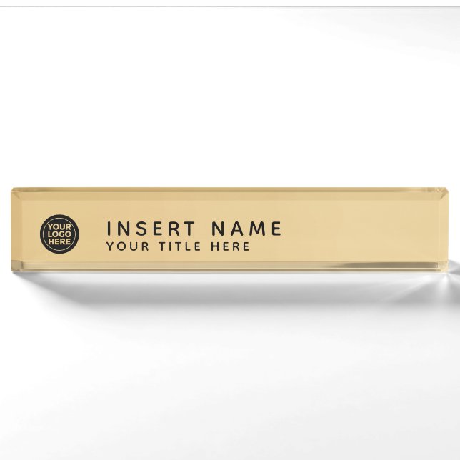 Logo-goldene Steigung Custom Your Company Namensplakette (Vorderseite)