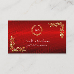Logo-Goldfolie Blumenecke rot Visitenkarte