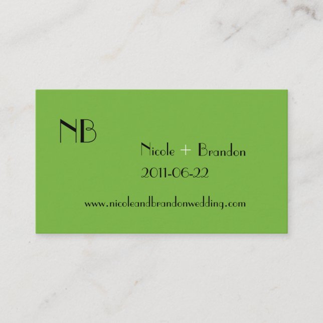 Logo Green Wedding Website Card Begleitkarte (Vorderseite)