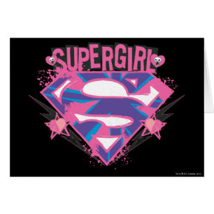 Logo grunge rose et pourpre de Supergirl