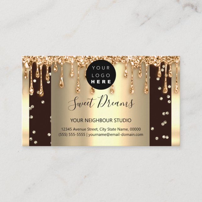 Logo Haar Makeul Nails Tropfen WELLNESS-CENTER QR  Visitenkarte (Vorderseite)