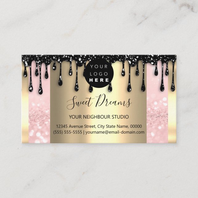 Logo Haare Makeup Nails Tropfen WELLNESS-CENTER QR Visitenkarte (Vorderseite)