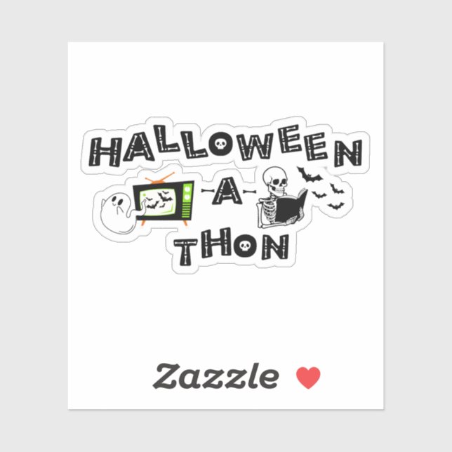 Logo Halloweenathon avec Sticker Skele (Feuille)