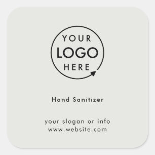 Logo Hand Sanitizer Gray Covid Beruflich Quadratischer Aufkleber