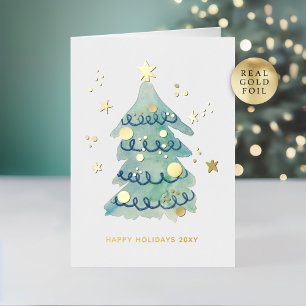 Logo Handbemalt Einfacher Weihnachtsbaum Geschäft