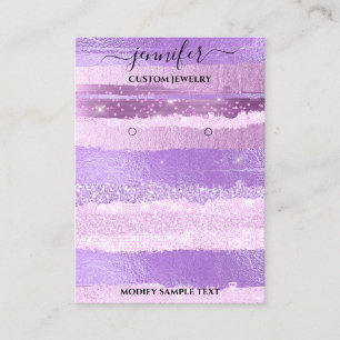 Logo-Handgefertigte Schmuck-Karte Lila violette St Visitenkarte