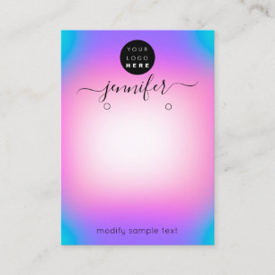 Logo Handmade Schmuck Card SocialOmbre Pink Visitenkarte