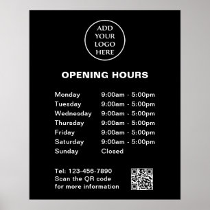 Logo hier Geschäftszeiten QR-Code Unternehmen Poster