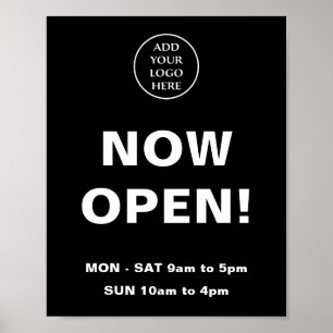 Logo hier jetzt Open Store Stunden Unternehmen Poster