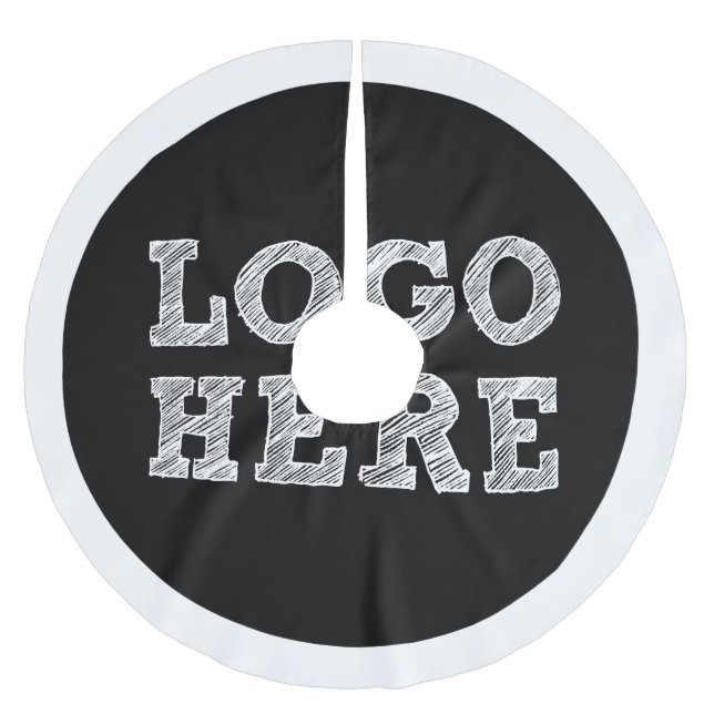 Logo hier polyester weihnachtsbaumdecke (Vorderseite)