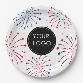 Logo hinzufügen 4. Juli Unternehmen Fireworks Pappteller