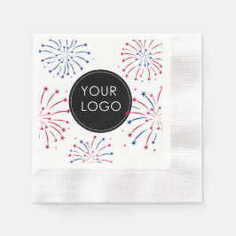 Logo hinzufügen 4. Juli Unternehmen Fireworks Serviette