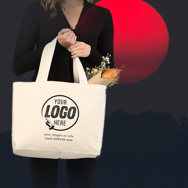 Logo hinzufügen | Berufliches Unternehmen Jumbo Stoffbeutel (custom tote baglogo totebusiness totecompany logomodern toteminimalist designcustomizable bagbranded)