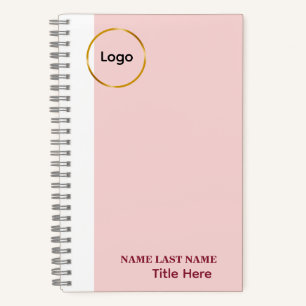 Logo Hinzufügen Einfach Rosé Name Titel Notizbuch