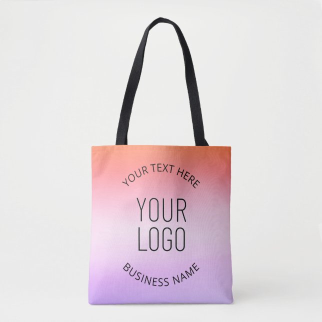 Logo hinzufügen | Farbenfrohe Sonnenuntergangsfarb Tasche (Vorderseite)