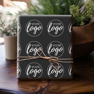 Logo hinzufügen - Schwarzer Hintergrund im minimal Geschenkpapier