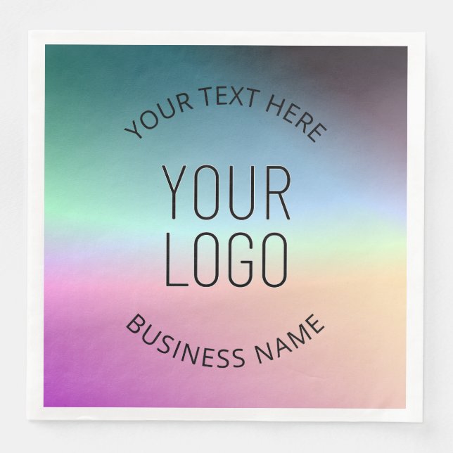 Logo hochladen | Farbenfrohe Farbveränderungen Serviette (Vorderseite)