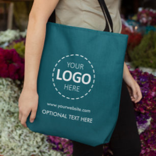 Logo Hochladen Marketing Dunkle Aquamarine Tote Ta Tasche