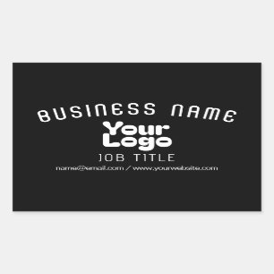 Logo hochladen Schwarz/Weiß (bearbeitbar) Rechteckiger Aufkleber