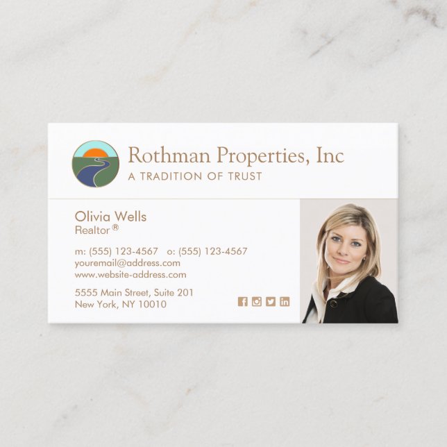 Logo Horizon Agent Immobilier Carte de visite phot (Devant)