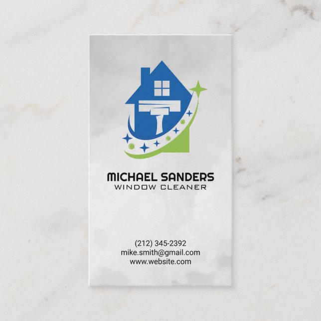 Logo "House Squeegee" | Reinigungsdienste Visitenkarte (Vorderseite)
