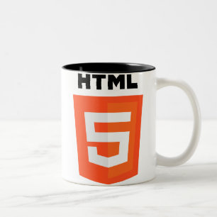 Logo HTML 5 Zweifarbige Tasse