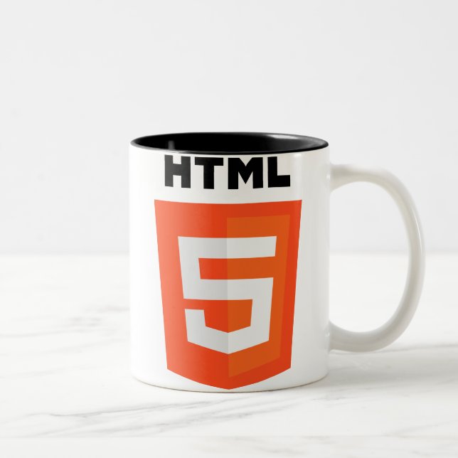 Logo HTML 5 Zweifarbige Tasse (Rechts)