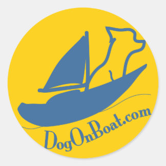 Logo "Hunde auf dem Schiff" Runder Aufkleber