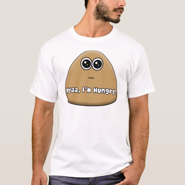 Logo Hungry Pou avec texte - T-shirt (Devant)