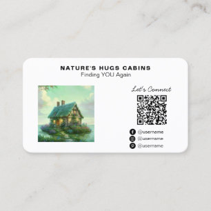 *~* Logo Hütte Quaint Cabin Miete AP49 QR Visitenkarte