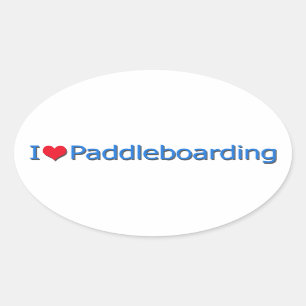 Logo "I Heart Paddleboarding" Ovaler Aufkleber