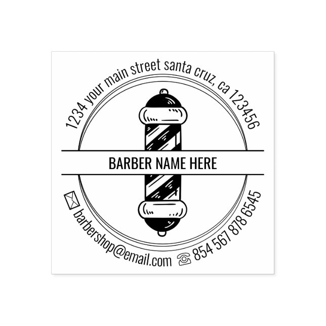 Logo Icon Male Friseur Barbershop Pole Gummistempel (Prägung)