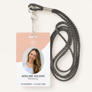 Logo-ID für berufliche Unternehmen Foto-ID Rosa Ausweis