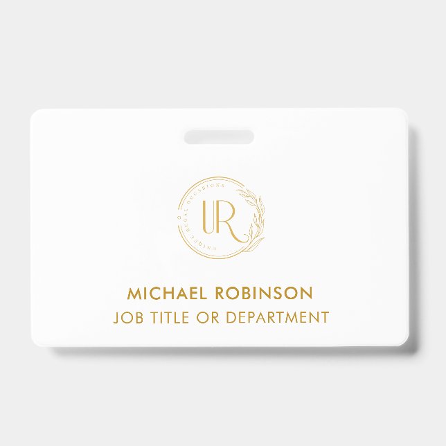 Logo-ID für Gold Script-Unternehmen für Mitarbeite Ausweis (Vorderseite)