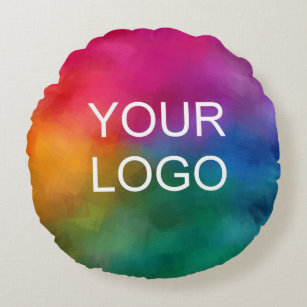 Logo-Image für Unternehmen hinzufügen Erstellen Si Rundes Kissen