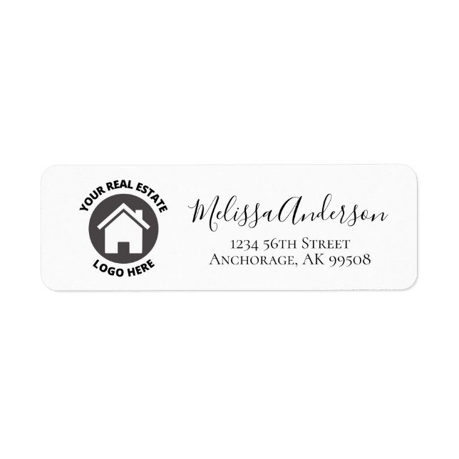 Logo immobilier personnalisé Étiquette de adresse  (Devant)