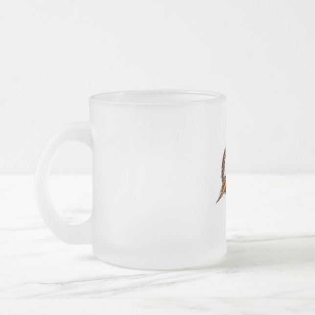 Logo inspiriert von Flash  Mattglastasse (Links)