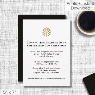 Logo Invitation Événement Réseau Noir Blanc