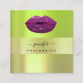 Logo "Ips Green Lila Beruflich Makeup Artist" Quadratische Visitenkarte