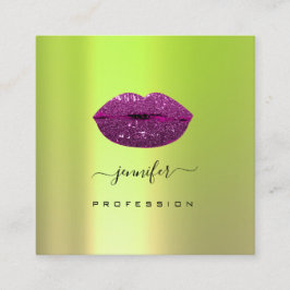 Logo "Ips Greenery Violet Beruflich Makeup" Quadratische Visitenkarte