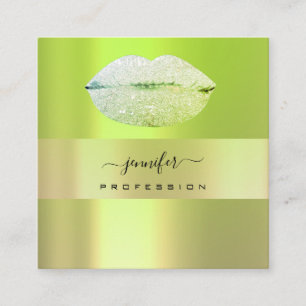 Logo-Ips Grüne Minze Beruflich Makeup-Künstler Quadratische Visitenkarte